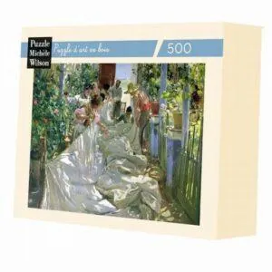 PUZZLE BOIS WILSON - J. SOROLLA : EN COUSANT LA VOILE - 500 PIECES