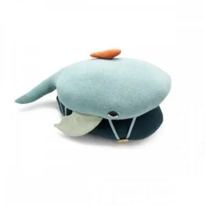 COUSSIN GRANDE BALEINE BLEUE - L'OISEAU BATEAU