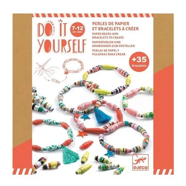 COFFRET PERLES DE PAPIER ET BRACELETS A CREER - DJECO