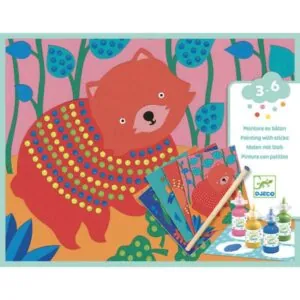COFFRET PEINTURE AU BATON - POINTILLISME - DJECO