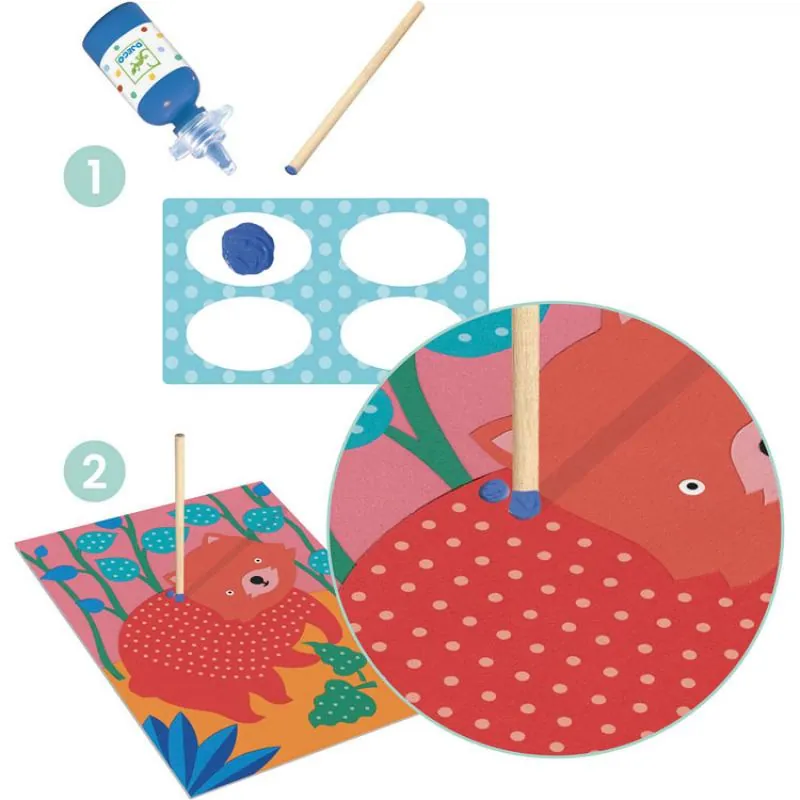 COFFRET PEINTURE AU BATON - POINTILLISME - DJECO – Image 4