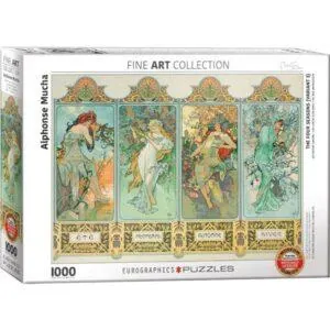 PUZZLE EUROGRAPHICS - BEAUX ARTS - A. MUCHA : LES QUATRE SAISONS VARIANTE 3 - 1000 PIECES