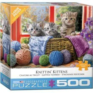 PUZZLE EUROGRAPHICS : CHATONS AU TRICOT - 500 PIECES