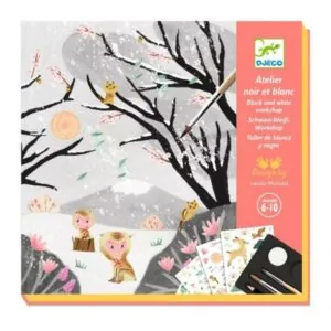COFRET ATELIER NOIR ET BLANC : DERNIERES NEIGES - DJECO