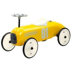 PORTEUR VOITURE METAL VINTAGE - JAUNE - VILAC