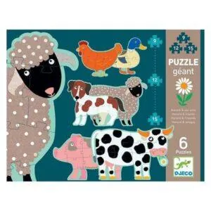 PUZZLE DJECO GEANT EVOLUTIF : HONORE ET SES AMIS - 9/12/15 PIECES