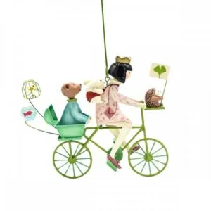 MOBILE TRIPLETTE LAPIN ET OURSON VERT - L'OISEAU BATEAU