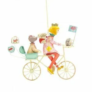 MOBILE TRIPLETTE LAPIN ET OURSON SABLE - L'OISEAU BATEAU