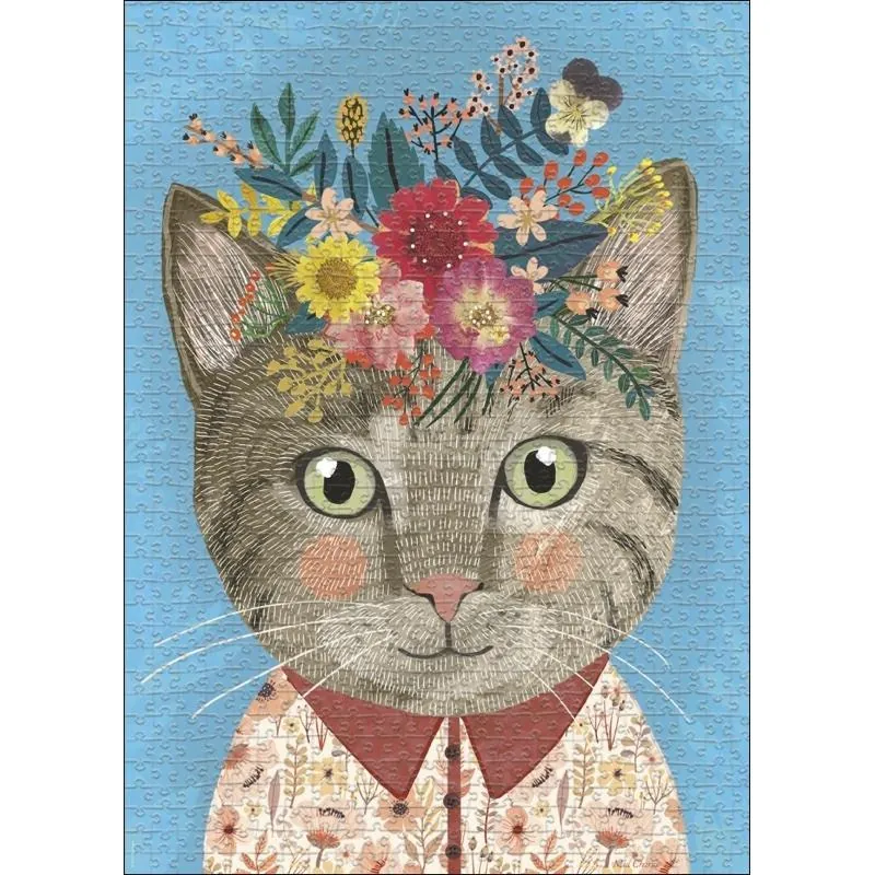 PUZZLE HEYE - FLORAL FRIENDS - M. CHARRO : JOLI FELIN - 1000 PIECES – Image 2