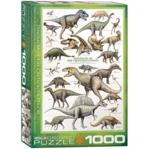 PUZZLE EUROGRAPHICS : DINOSAURES DE LA PERIODE DU CRETACE - 1000 PIECES