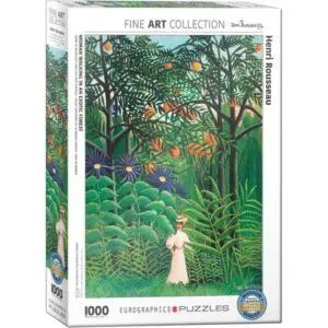 PUZZLE EUROGRAPHICS - H. ROUSSEAU : FEMME SE PROMENANT DANS UNE FORET EXOTIQUE - 1000 PIECES