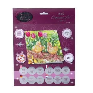 CARTE A DIAMANTER : POUSSIN DE PRINTEMPS - CRYSTAL ART