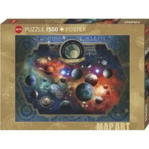PUZZLE HEYE - MAP ART : SPACE WORLD - 1500 PIECES