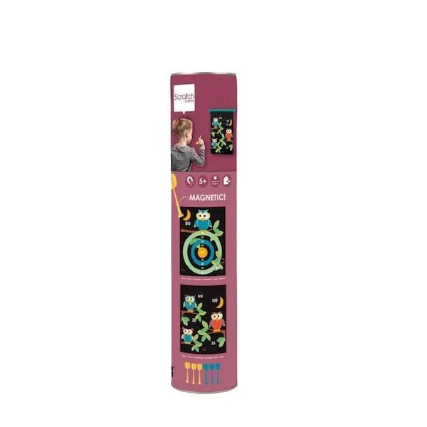JEU DE FLECHETTES MAGNETIQUES MEDIUM HIBOU - SCRATCH