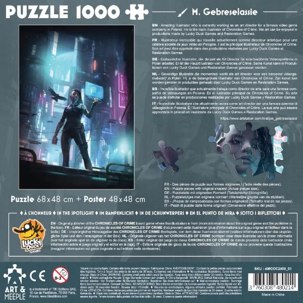 ART&MEEPLE – Puzzle 1000 pièces 68x48cm Chronicles of Crime 2400-9