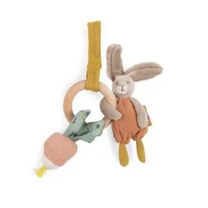 HOCHET ANNEAU BOIS LAPIN - TROIS PETITS LAPINS - MOULIN ROTY