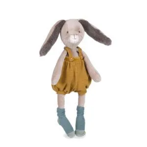 PELUCHE LAPIN OCRE - TROIS PETITS LAPINS - MOULIN ROTY