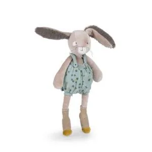 PELUCHE LAPIN SAUGE - TROIS PETITS LAPINS - MOULIN ROTY