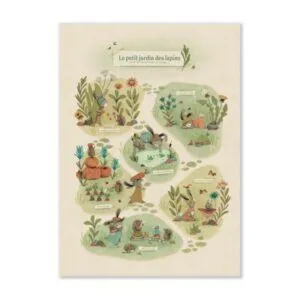 AFFICHE LE PETIT JARDIN - TROIS PETITS LAPIN - MOULIN ROTY