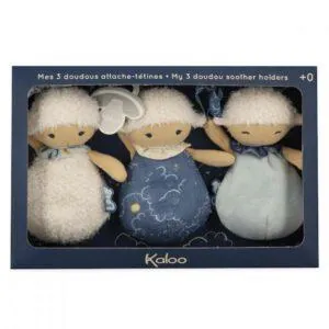 MES 3 DOUDOUS MOUTONS ATTACHE TETINES - KALOO
