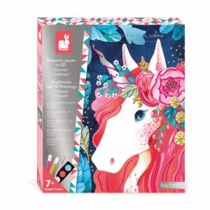COFFRET PEINTURES NACREES ET 3D LICORNES - JANOD