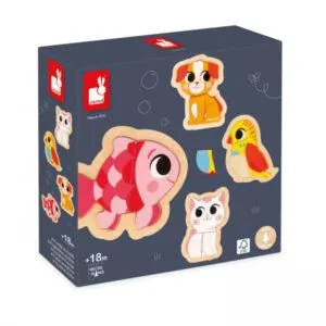 4 PUZZLES EVOLUTIFS JANOD : ANIMAUX DE COMPAGNIE
