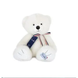 PELUCHE L'OURS FRANCAIS BLANC POUDRE 35 CM - MAILOU