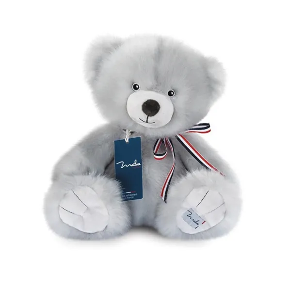 PELUCHE L'OURS FRANCAIS GRIS PERLE 35 CM - MAILOU