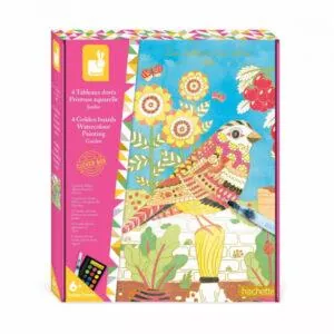 COFFRET TABLEAUX DORES PEINTURE AQUARELLE JARDIN - JANOD