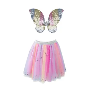 ENSEMBLE 3 PIECES PAPILLON SEQUIN ARC EN CIEL 4/6 ANS - GREAT PRETENDERS