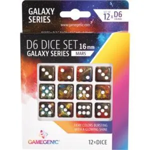 GALAXY SERIES -MARS- SET DE 12 DÉS DE 6 - 16MM