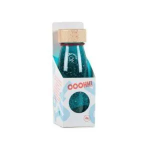 BOUTEILLE SENSORIELLE FLOAT PAILLETTES TURQUOISE - PETIT BOUM