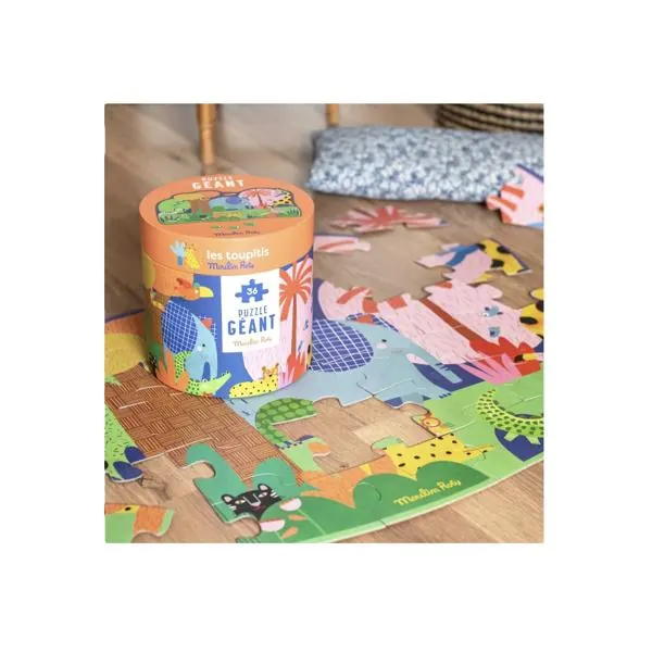 PUZZLE GEANT MOULIN ROTY : OASIS DE LA JUNGLE - LES TOUPITIS - 36 PIECES – Image 3