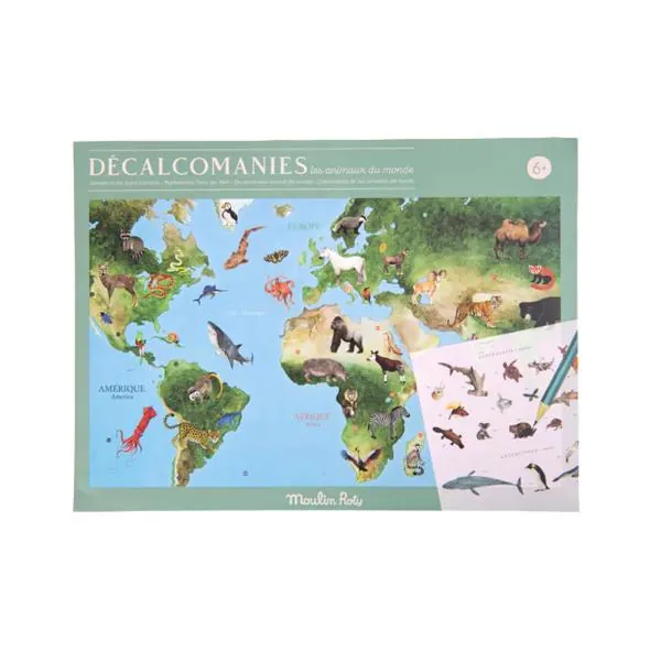 MAPPEMONDE AVEC DECALCOMANIES - MOULIN ROTY
