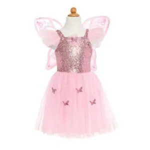 ROBE PAPILLON ROSE AVEC AILES 5/7 ANS - GREAT PRETENDERS