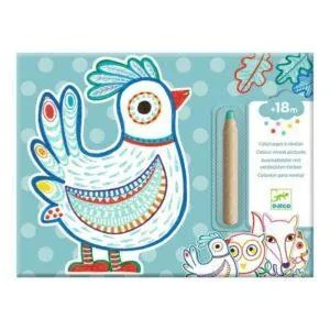 COLORIAGE POUR LES PETITS - ANIMAUX DE LA FORET A REVELER - DJECO