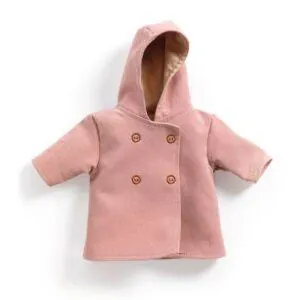 VETEMENT DE POUPEE POMEA - MANTEAU A CAPUCHE - DJECO