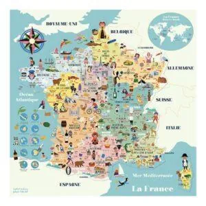 CARTE DE FRANCE MAGNETIQUE - INGELA P.ARRHENIUS - VILAC