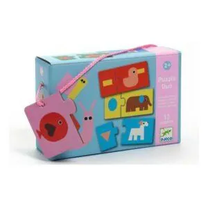 PUZZLE DJECO DUO : ANIMAUX ET FORMES - 2 PIECES