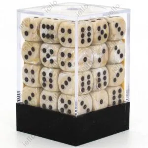 SET DE 36 DÉS 6 - IVOIRE : NOIR