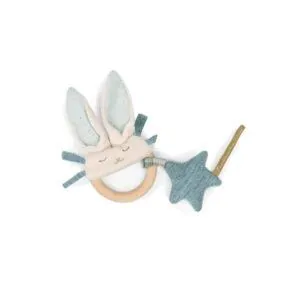 HOCHET ANNEAU BOIS LAPIN BLEU - LA PETITE ECOLE DE DANSE - MOULIN ROTY