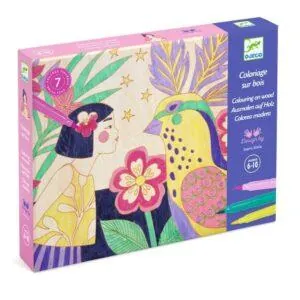 COFFRET COLORIAGES BOIS - SWEET GIRLS - DJECO