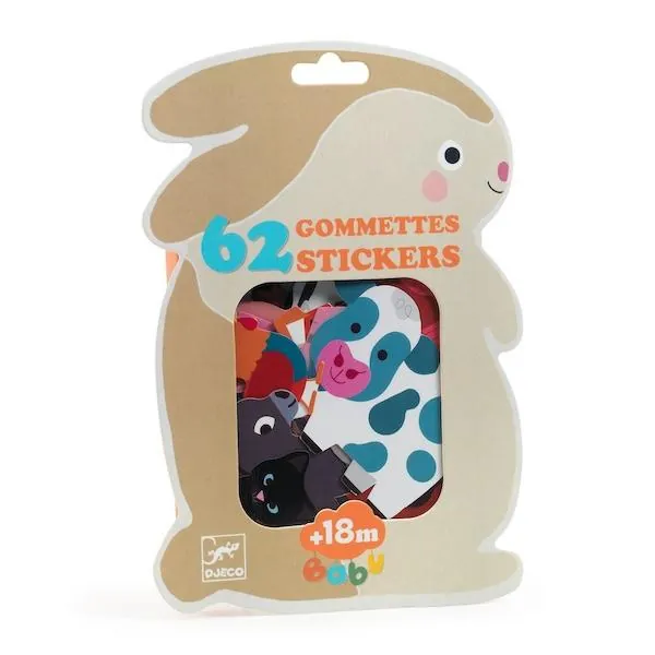 GOMMETTES STICKERS - ANIMAUX DE LA FERME - DJECO