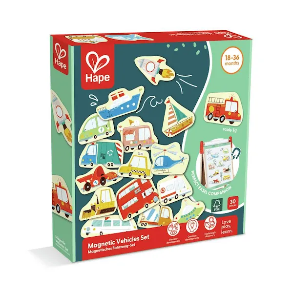 COFFRET AIMANTS - LES MOYENS DE TRANSPORT - HAPE