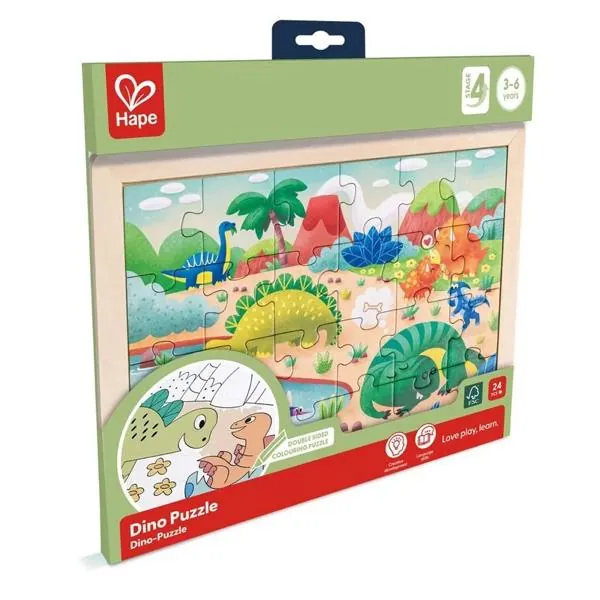 PUZZLE 2 EN 1 : DINOSAURES - 24 PIECES