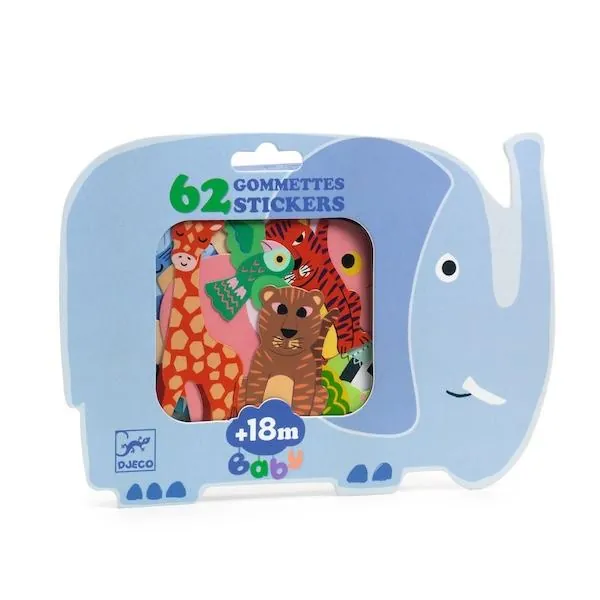 GOMMETTES STICKERS - ANIMAUX DE LA SAVANE - DJECO