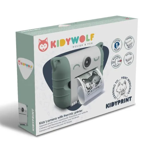 KIDYPRINT - APPAREIL PHOTO INSTANTANE AVEC IMPRESSION THERMIQUE VERT - KIDYWOLF