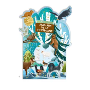 JEU STICKERS ET POSTER ANIMAUX DE LA MONTAGNE - CARTES D'ART