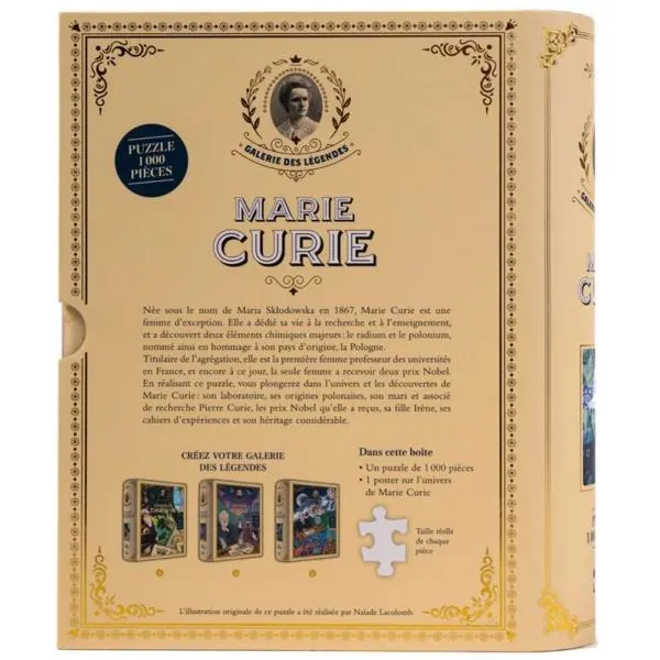 PUZZLE MIRALUDO - LA GALERIE DES LEGENDES : MARIE CURIE - 1000 PIECES – Image 4