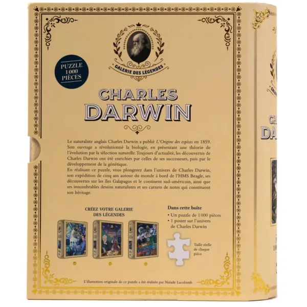 PUZZLE MIRALUDO - LA GALERIE DES LEGENDES : CHARLES DARWIN - 1000 PIECES – Image 4